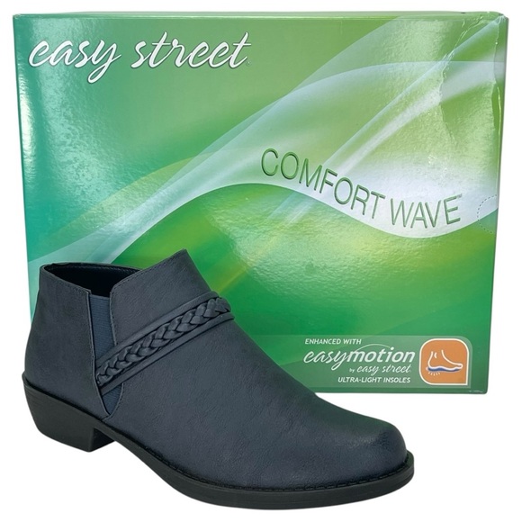 Easy Street Jalia Navy Faux Leather Womens Shooties Size 7M - Picture 10 of 10